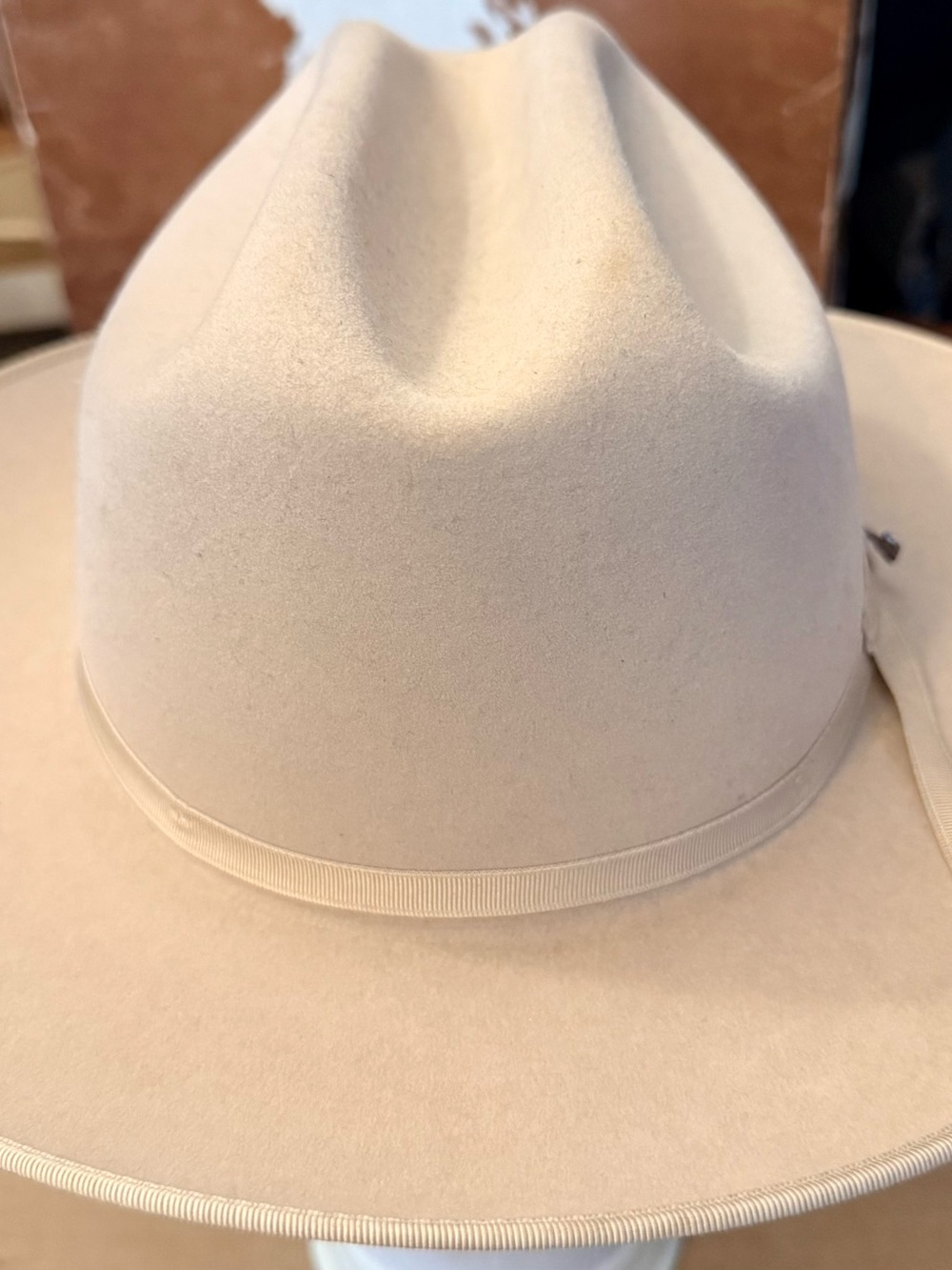 Stetson Cream Felt Rancher Hat with Ribbon Band